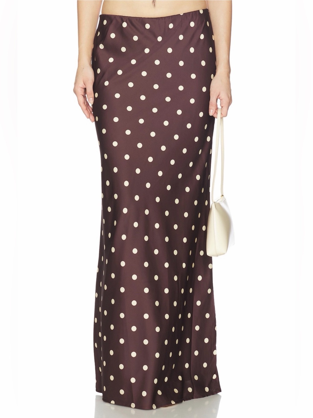Brown Poka Dot Maxi Skirt